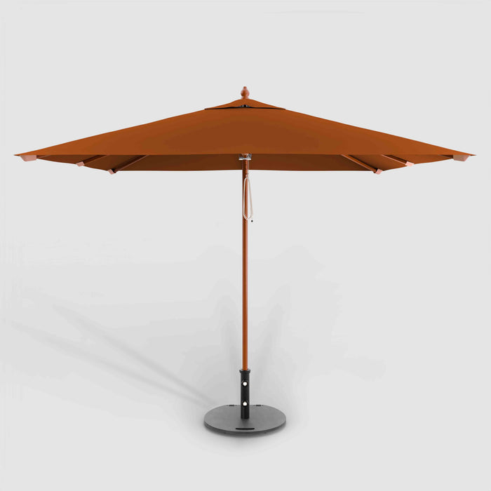 Midtown Bamboo umbrella, 10ft square, Sunbrella Terracotta