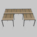 Midtown Modular pergola, aluminum frame, Sunbrella Brown, U Shape