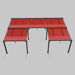 Midtown Modular pergola, aluminum frame, Terylast Red, U Shape