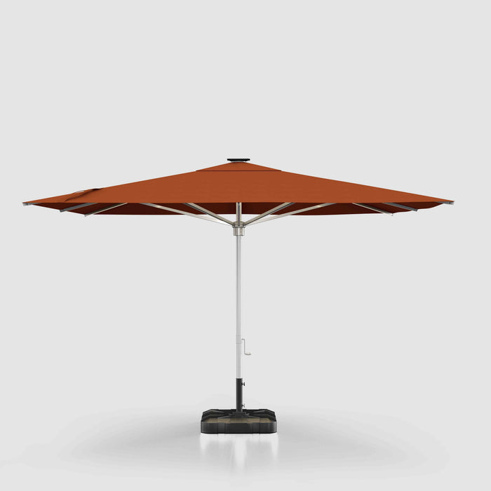 Midtown Supreme Market umbrella, Silver pole, Sunbrella Terracotta