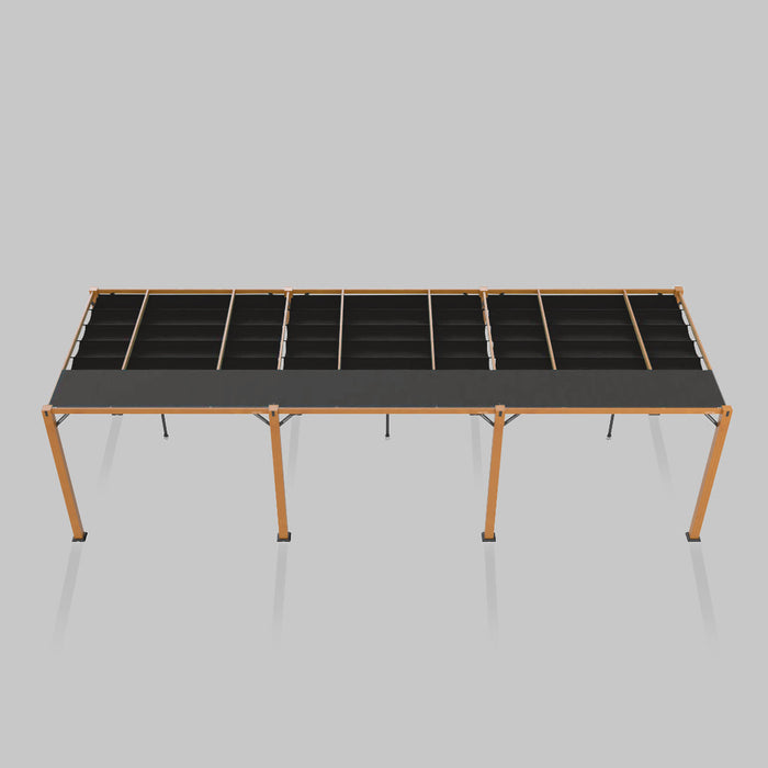 Midtown Modular pergola, wood frame, Terylast Black, Triple