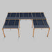 Midtown Modular pergola, wood frame, Sunbrella Blue, U Shape