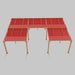 Midtown Modular pergola, wood frame, Terylast Red, U Shape