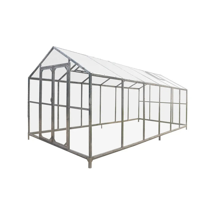 TMG Heavy Series 8' x 20' Greenhouse Kit with Galvanized Steel Frame, Polycarbonate Roof and Crystal-Clear Walls — TMG-GH821