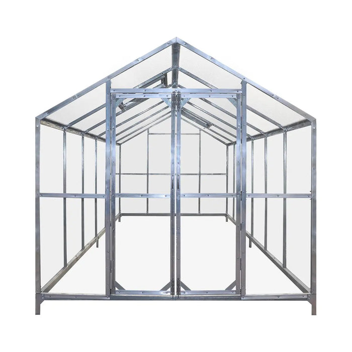 TMG Heavy Series 8' x 20' Greenhouse Kit with Galvanized Steel Frame, Polycarbonate Roof and Crystal-Clear Walls — TMG-GH821
