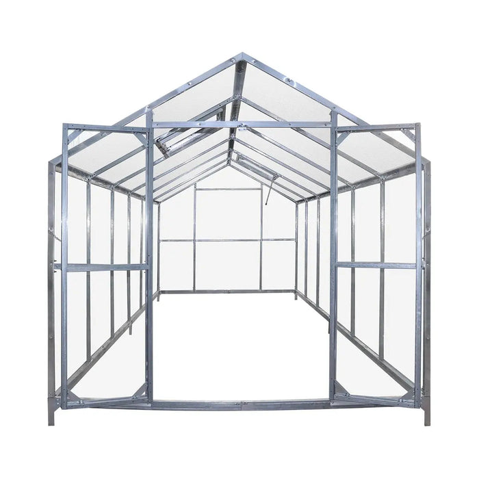 TMG Heavy Series 8' x 20' Greenhouse Kit with Galvanized Steel Frame, Polycarbonate Roof and Crystal-Clear Walls — TMG-GH821