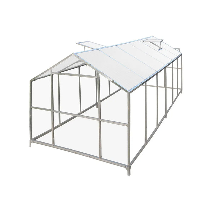 TMG Heavy Series 8' x 20' Greenhouse Kit with Galvanized Steel Frame, Polycarbonate Roof and Crystal-Clear Walls — TMG-GH821