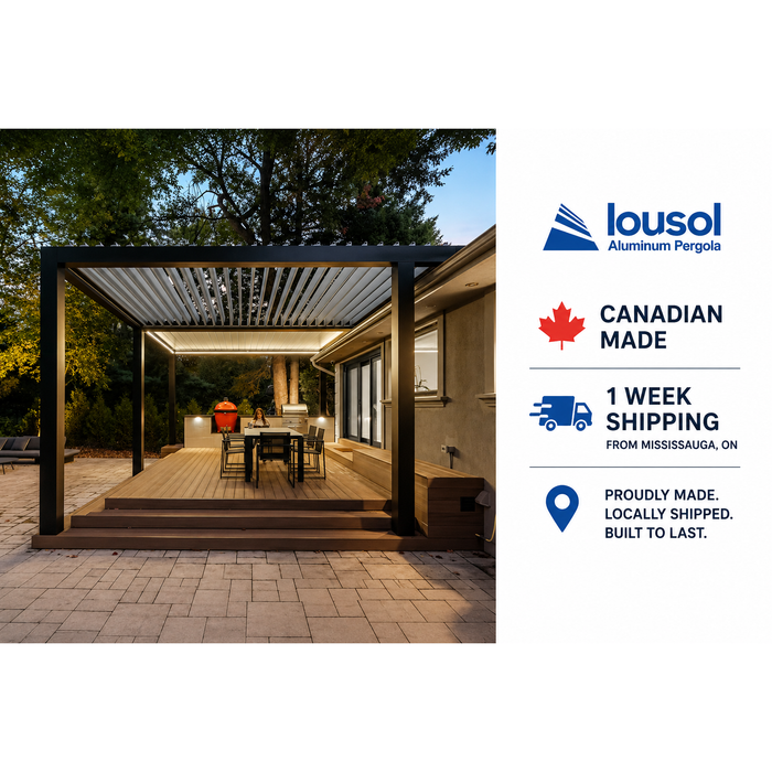Lousol 10' x 12' Aluminum Louvered Pergola Kit