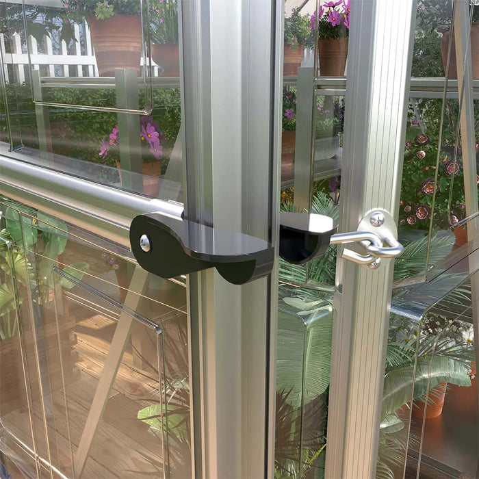 6' x 16' Crystal Clear Greenhouse, Aluminum Frame, Integrated Gutter System, Roof Vents — TMG-GH616