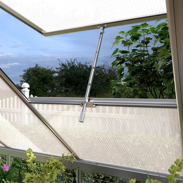 6' x 16' Crystal Clear Greenhouse, Aluminum Frame, Integrated Gutter System, Roof Vents — TMG-GH616