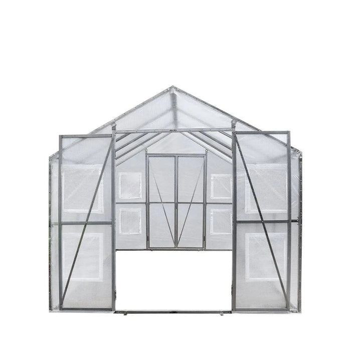 8' x 13' Greenhouse Grow Tent with 20 Mil Ripstop Leno Mesh PVC Cover, Galvanized Steel Frame and Roll-Up Windows — TMG-GH813