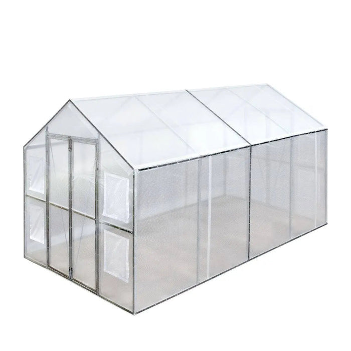 8' x 13' Greenhouse Grow Tent with 20 Mil Ripstop Leno Mesh PVC Cover, Galvanized Steel Frame and Roll-Up Windows — TMG-GH813