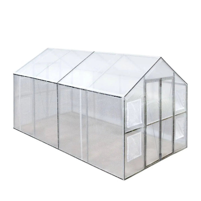 8' x 13' Greenhouse Grow Tent with 20 Mil Ripstop Leno Mesh PVC Cover, Galvanized Steel Frame and Roll-Up Windows — TMG-GH813