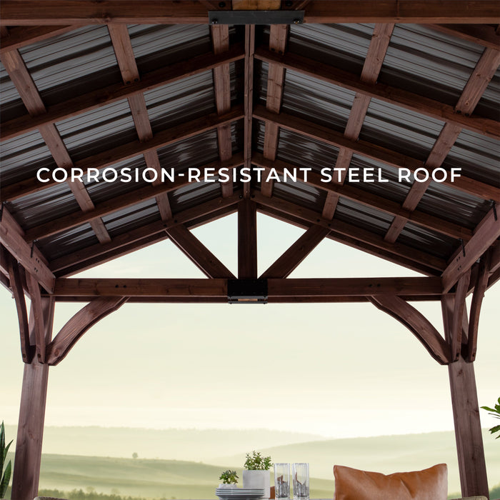 Arlington 12ft x 12ft corrosion-resistant steel roof detail