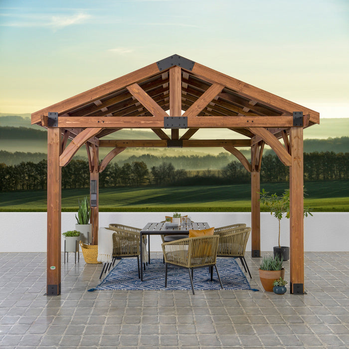 Arlington 12ft x 12ft cedar gazebo alternate lifestyle view