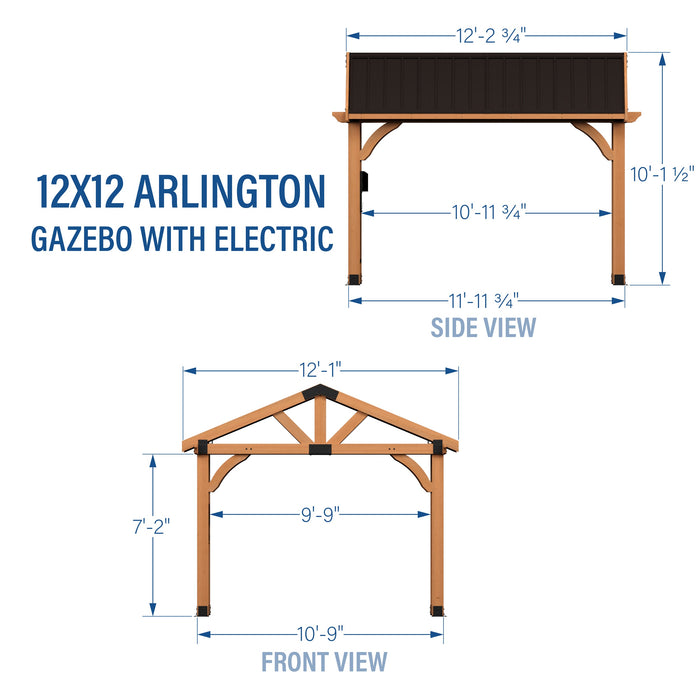 Arlington 12ft x 12ft imperial dimensions diagram