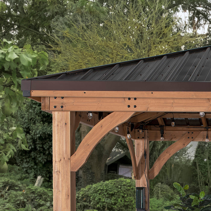 Barrington 16ft x 12ft cedar gazebo exterior roof view