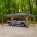 Barrington 24ft x 12ft cedar carport gazebo with pickup truck