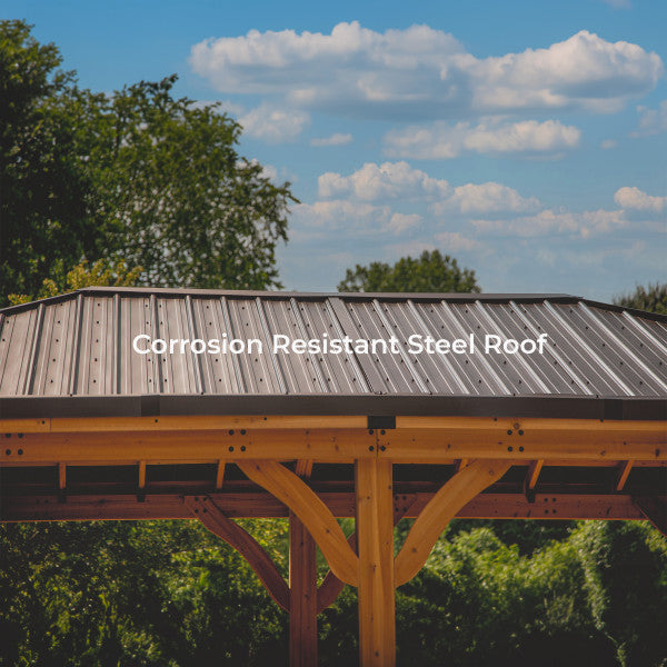 Barrington 24ft x 12ft corrosion-resistant galvanized steel roof detail