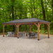 Barrington 24ft x 12ft cedar gazebo furnished outdoor living setup