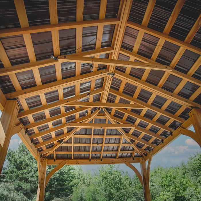 Barrington 24ft x 12ft cedar interior roof framing