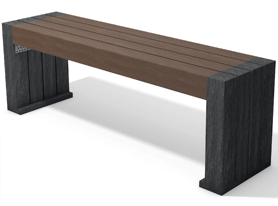 Calero Bench black-brown recycled plastic outdoor bench