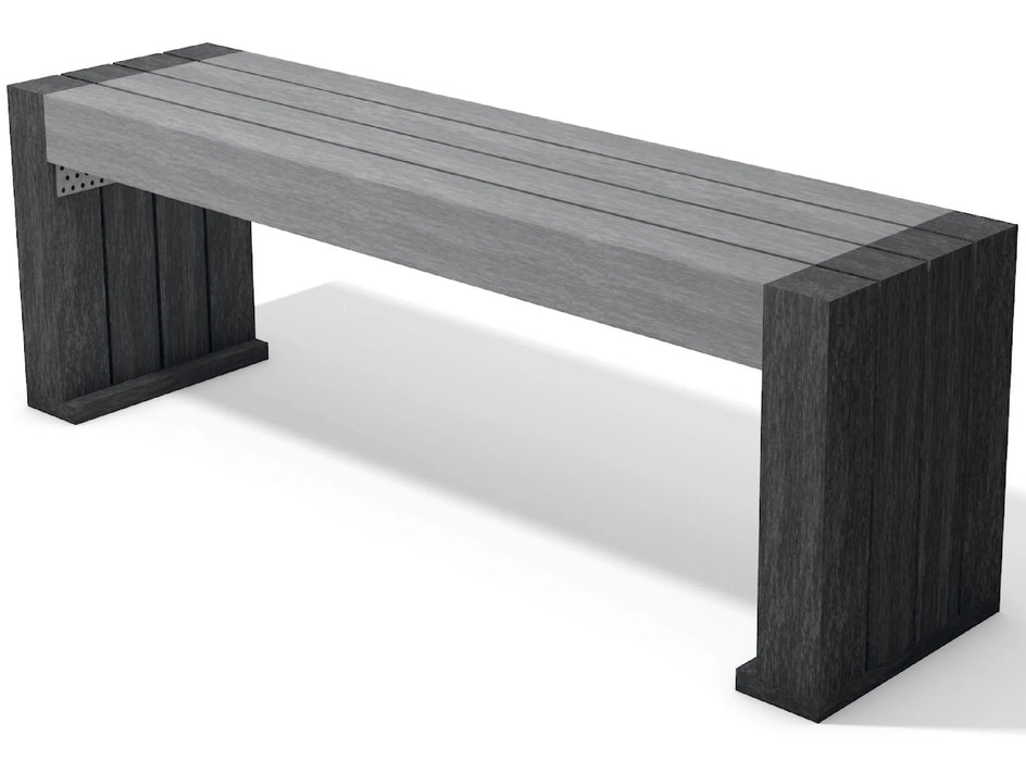 Calero Bench black-grey recycled plastic outdoor bench