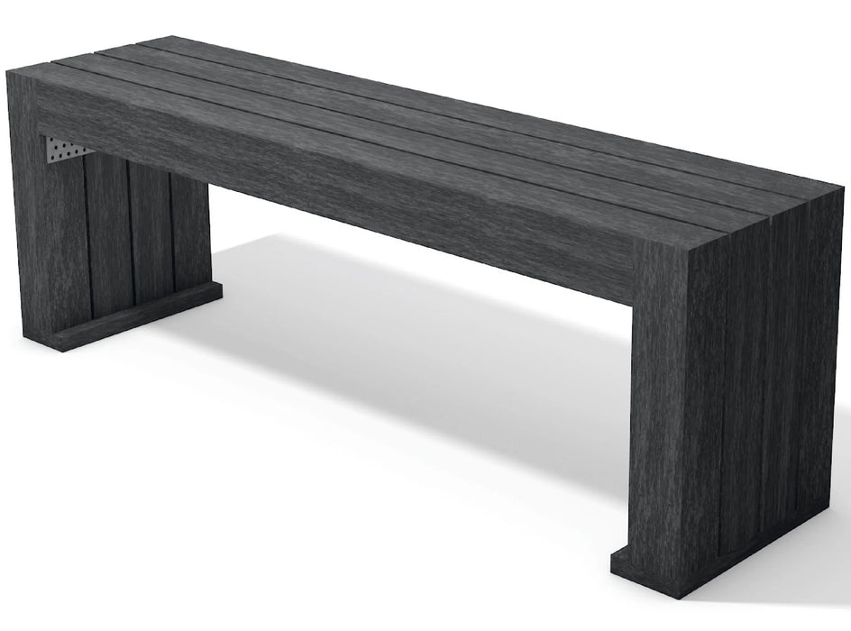 Calero Bench black recycled plastic outdoor bench