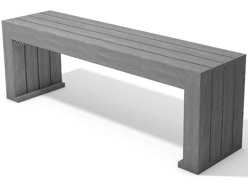 Calero Bench grey recycled plastic outdoor bench rendering