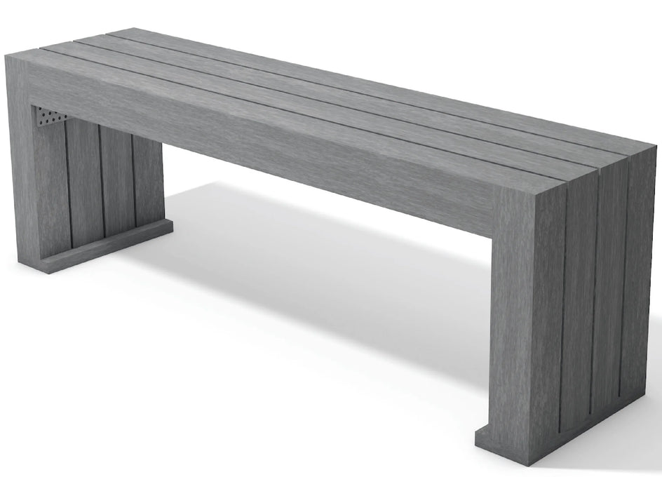 Calero Bench grey recycled plastic outdoor bench rendering