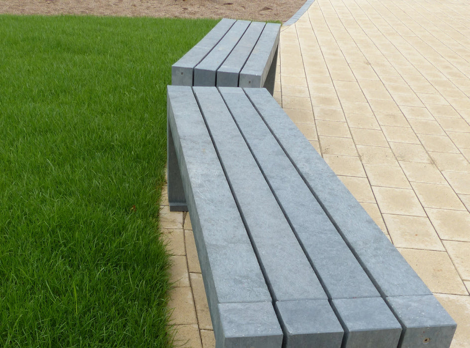 Calero Bench grey outdoor seating detail