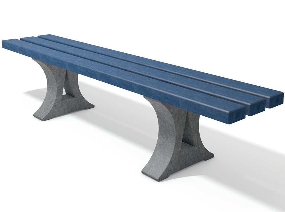 Canetti recycled plastic bench in grey-blue