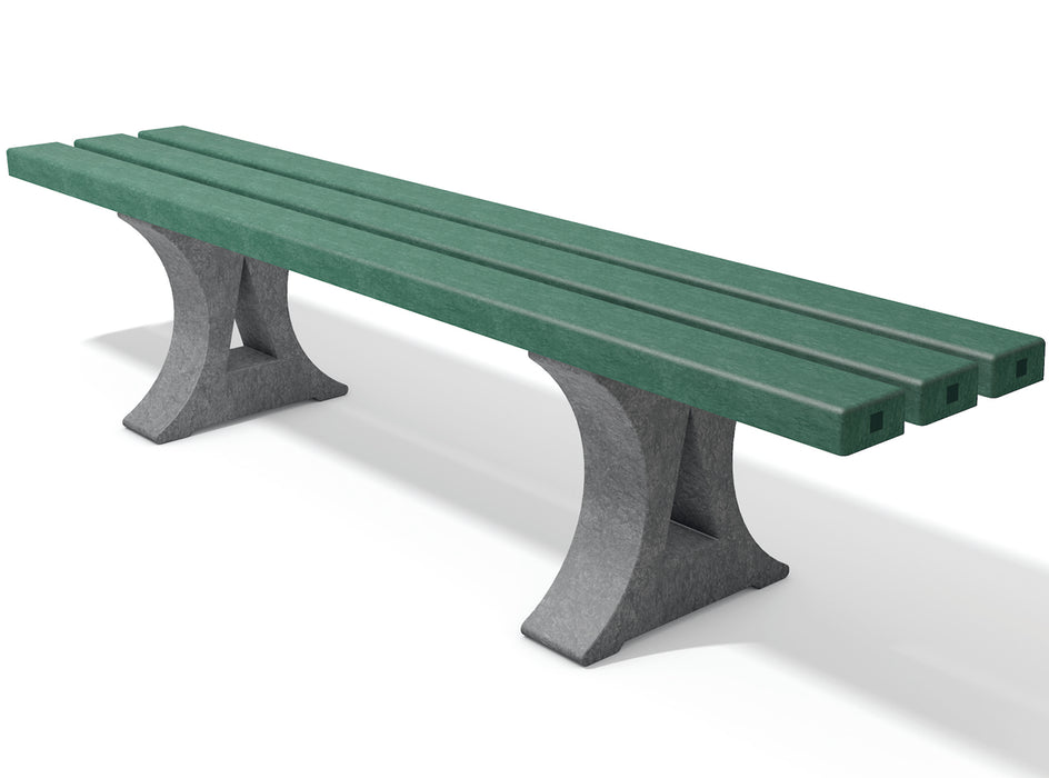 Canetti recycled plastic bench in grey-green