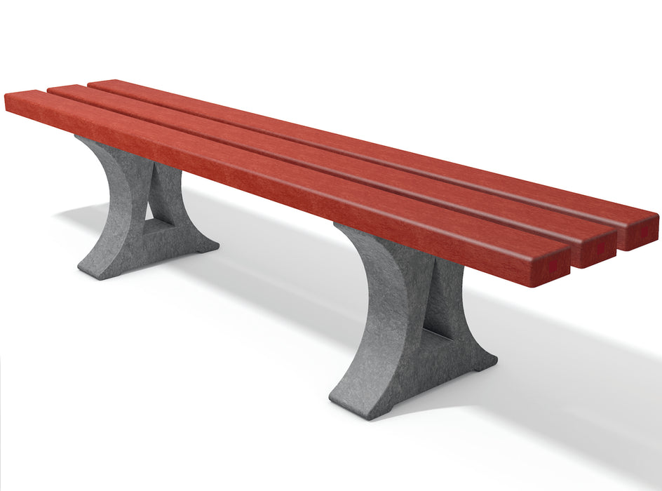 Canetti recycled plastic bench in grey-red