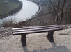 Canetti backless recycled plastic bench outdoor installation