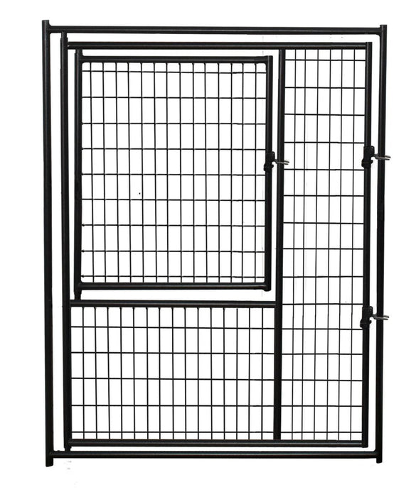 Lucky Dog - 6'H x 5'W Black Welded Wire Modular Gate in Gate