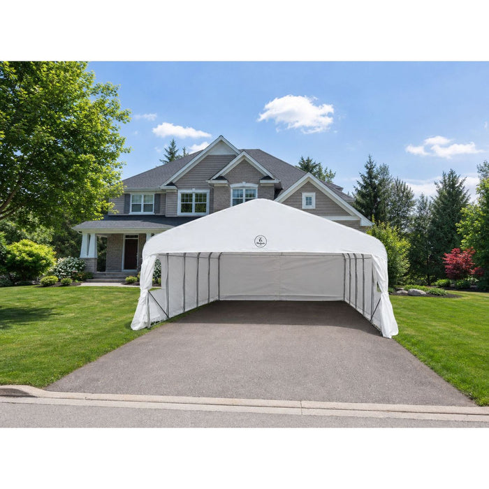 Gazebo Penguin Deluxe Double Car Shelter 18 ft x 20 ft shelter detail