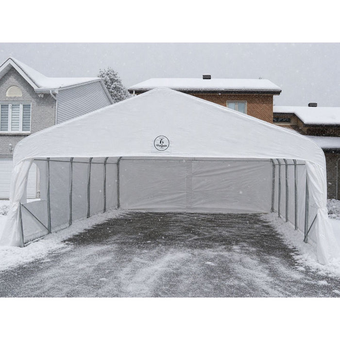 Gazebo Penguin Deluxe Double Car Shelter 20 ft x 20 ft frame detail