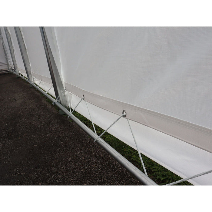 Gazebo Penguin Deluxe Double Car Shelter 20 ft x 20 ft door view
