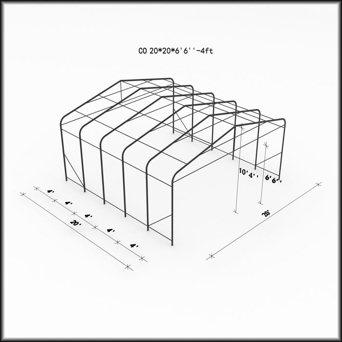 Gazebo Penguin Deluxe Double Car Shelter 20 ft x 20 ft installation detail