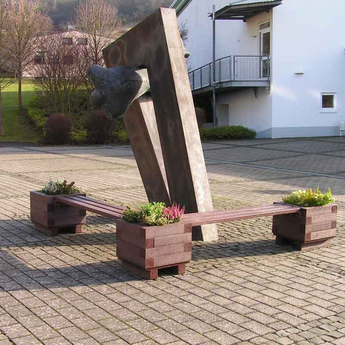 Killarney modular bench and integrated planter installation