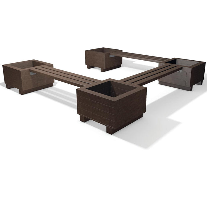 Killarney modular bench and planter full configuration
