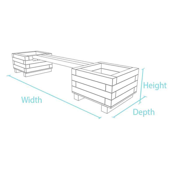 Killarney modular recycled plastic bench with planter modules