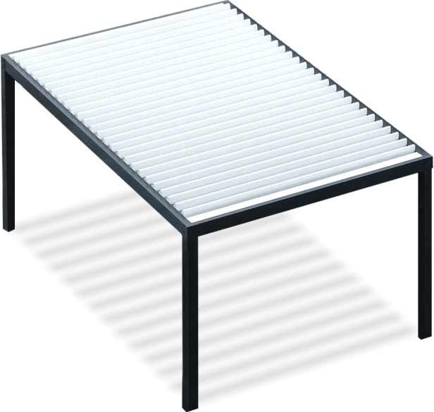 LOUSOL metal pergola kit frame and louver detail