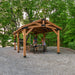 Norwood 20ft x 12ft cedar gazebo furnished for outdoor dining