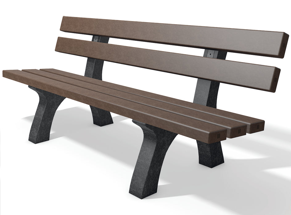 Rideau Recycled Plastic Bench — Weatherproof Commercial Seating, Set of 5