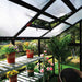 Interior view of the TMG Nordic Series 13 by 13 greenhouse