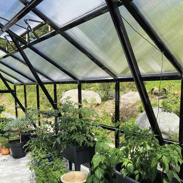 Roof vent detail on the TMG Nordic Series 13 by 13 greenhouse
