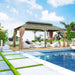 Angled view of the TMG LGZ21 double-tier patio gazebo