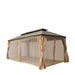 TMG LGZ21 gazebo with mosquito netting and privacy curtains